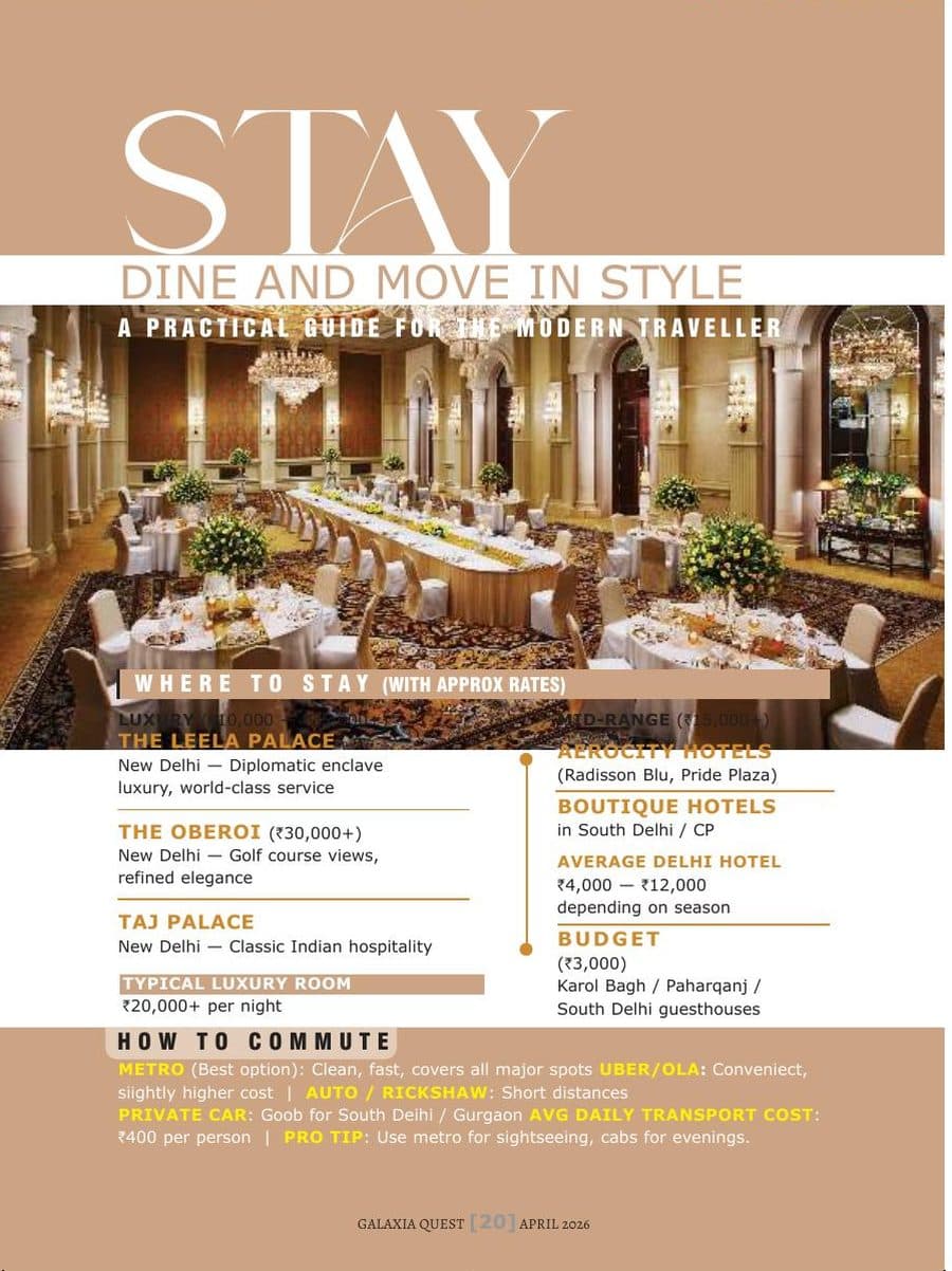 Stay, Dine and Move in Style